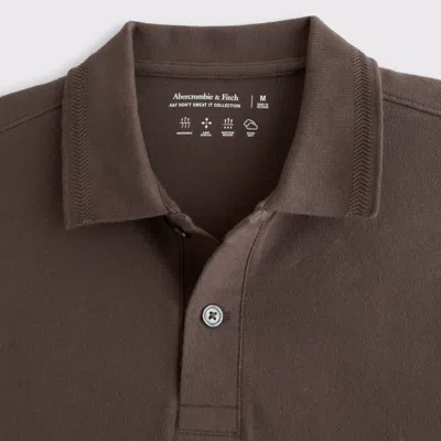 Abercrombie & Fitch Signature Icon Don't Sweat It Polo In Brown