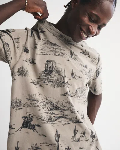 Abercrombie & Fitch Vintage-inspired Tee In Neutral