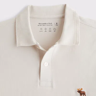 Abercrombie & Fitch Signature Icon Don't Sweat It Polo In Neutral