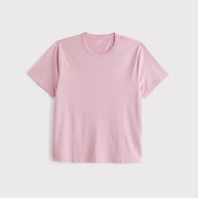 Abercrombie & Fitch Classic Polished Cropped Tee In Pink