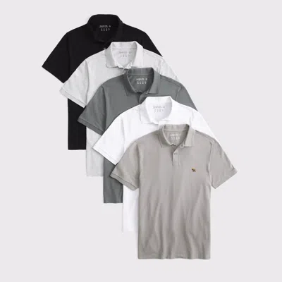 Abercrombie & Fitch 5-pack Polished Signature Icon Polos In Multi