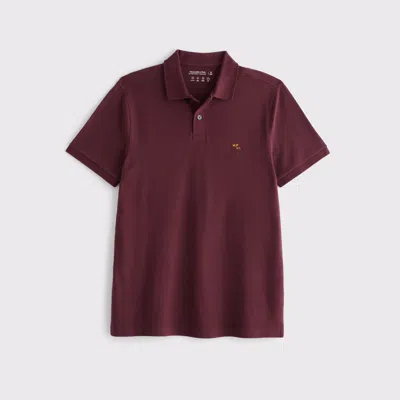 Abercrombie & Fitch Signature Icon Don't Sweat It Polo In Burgundy