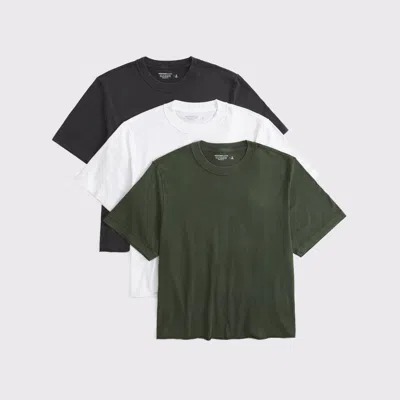 Abercrombie & Fitch 3-pack Vintage-inspired Cropped Tees In Multi