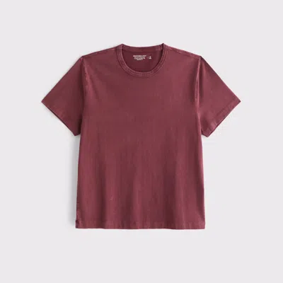 Abercrombie & Fitch Classic Polished Cropped Tee In Red