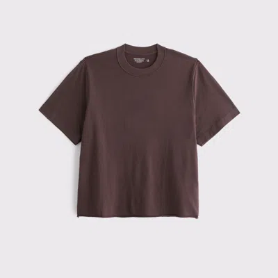 Abercrombie & Fitch Vintage-inspired Cropped Tee In Brown