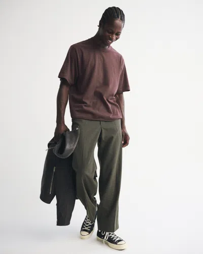 Abercrombie & Fitch Vintage-inspired Cropped Tee In Brown