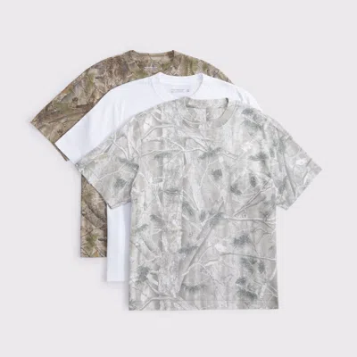 Abercrombie & Fitch 3-pack Premium Heavyweight 2.0 Tees In Brown