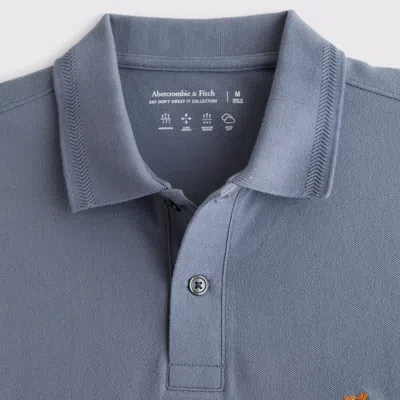 Abercrombie & Fitch Signature Icon Don't Sweat It Polo In Gray