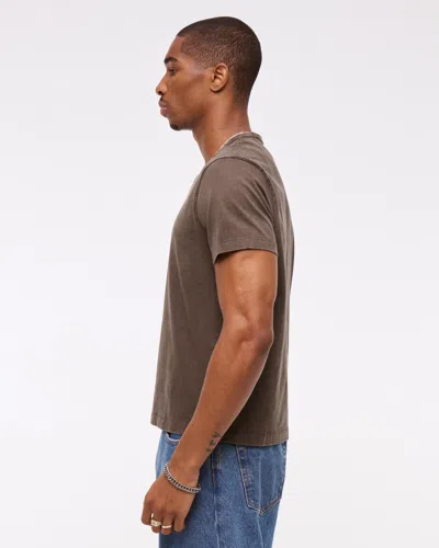 Abercrombie & Fitch Classic Polished Cropped Tee In Brown