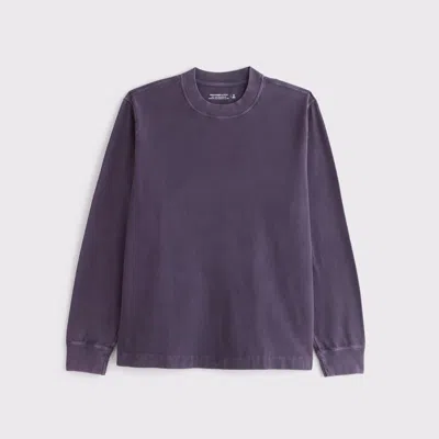 Abercrombie & Fitch Long-sleeve Premium Heavyweight 2.0 Tee In Purple