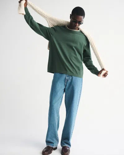 Abercrombie & Fitch Long-sleeve Premium Heavyweight 2.0 Tee In Purple