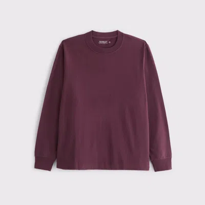 Abercrombie & Fitch Long-sleeve Premium Heavyweight 2.0 Tee In Purple