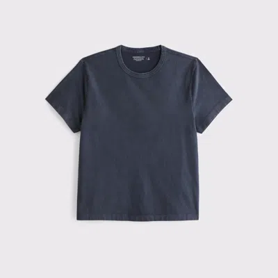 Abercrombie & Fitch Classic Polished Cropped Tee In Blue