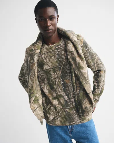 Abercrombie & Fitch Long-sleeve Classic Waffle Tee In Green