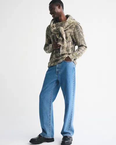 Abercrombie & Fitch Long-sleeve Classic Waffle Tee In Green