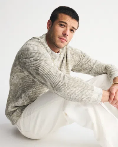 Abercrombie & Fitch Long-sleeve Classic Waffle Tee In Green