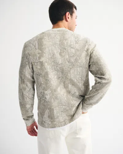 Abercrombie & Fitch Long-sleeve Classic Waffle Tee In Green