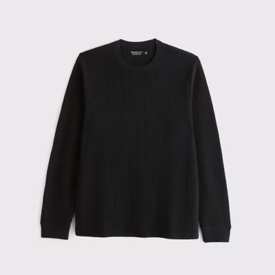 Abercrombie & Fitch Long-sleeve Classic Waffle Tee In Black