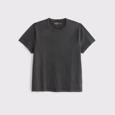 Abercrombie & Fitch Classic Polished Cropped Tee In Gray