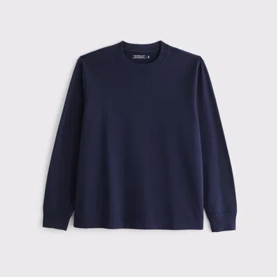 Abercrombie & Fitch Long-sleeve Premium Heavyweight 2.0 Tee In Blue