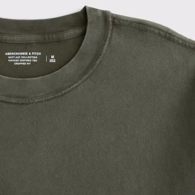 Abercrombie & Fitch Vintage-inspired Cropped Tee In Green