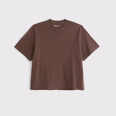 Abercrombie & Fitch Vintage-inspired Cropped Tee In Brown