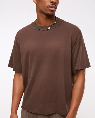 Abercrombie & Fitch Vintage-inspired Cropped Tee In Brown