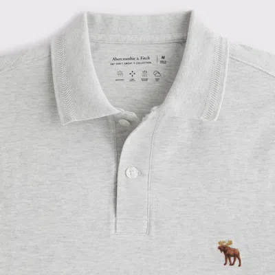 Abercrombie & Fitch Signature Icon Don't Sweat It Polo In Gray