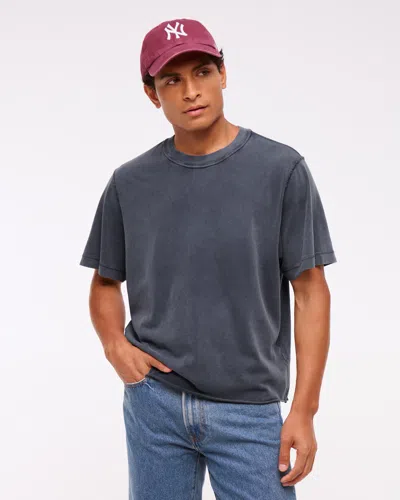 Abercrombie & Fitch Vintage-inspired Cropped Tee In Gray
