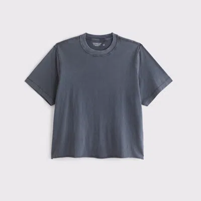 Abercrombie & Fitch Vintage-inspired Cropped Tee In Gray