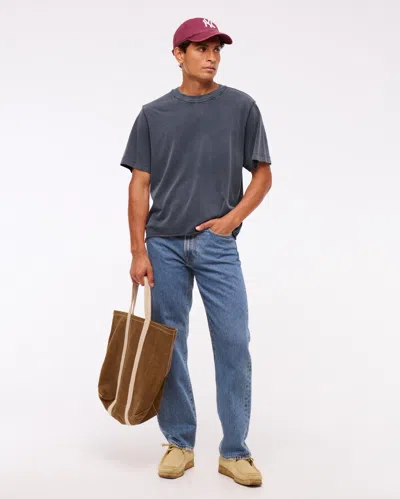 Abercrombie & Fitch Vintage-inspired Cropped Tee In Gray