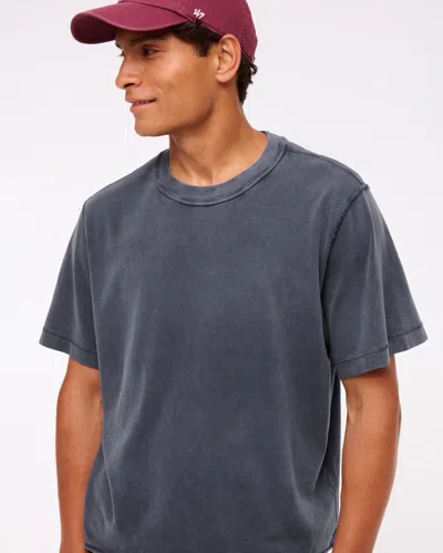Abercrombie & Fitch Vintage-inspired Cropped Tee In Gray