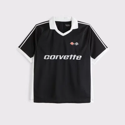 Abercrombie & Fitch Corvette Soccer Jersey-inspired Polo In Black