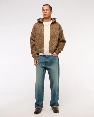 Abercrombie & Fitch Premium Heavyweight Cropped Tee In Neutral