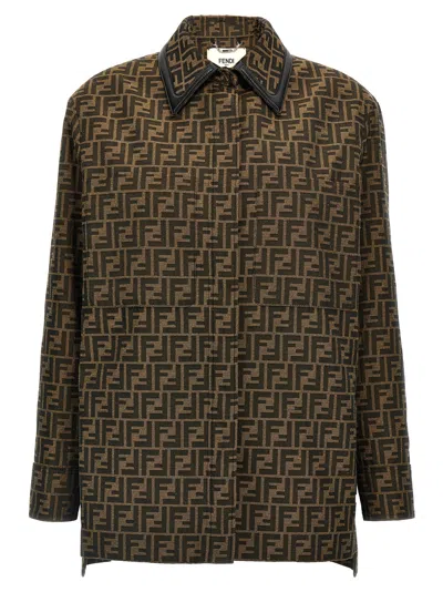 Fendi Ff Puffer Jackets Brown In Brown