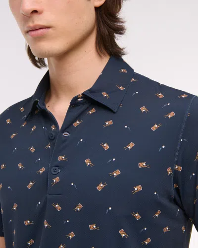 Abercrombie & Fitch Performance Polo In Blue