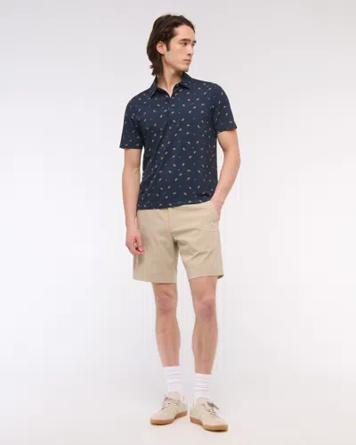 Abercrombie & Fitch Performance Polo In Blue
