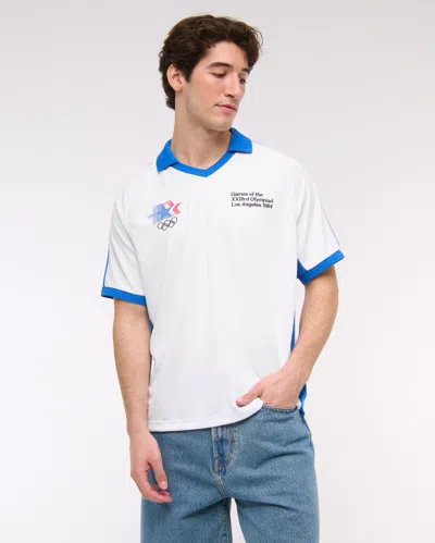 Abercrombie & Fitch Olympics Soccer Jersey-inspired Polo In Blue