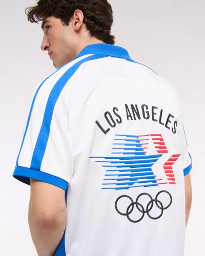 Abercrombie & Fitch Olympics Soccer Jersey-inspired Polo In Blue