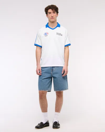 Abercrombie & Fitch Olympics Soccer Jersey-inspired Polo In Blue