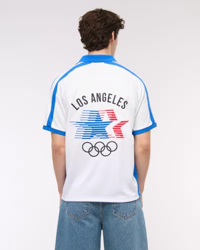 Abercrombie & Fitch Olympics Soccer Jersey-inspired Polo In Blue