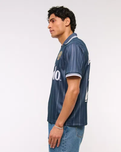 Abercrombie & Fitch Modelo Soccer Jersey-inspired Polo In Blue