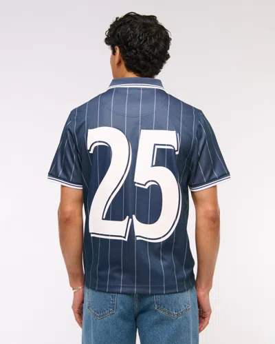 Abercrombie & Fitch Modelo Soccer Jersey-inspired Polo In Blue