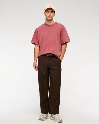 Abercrombie & Fitch Premium Heavyweight Slub Tee In Black