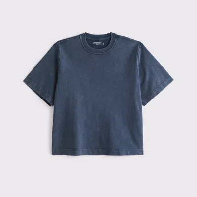 Abercrombie & Fitch Premium Heavyweight Slub Tee In Blue