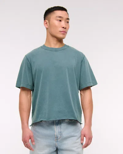 Abercrombie & Fitch Vintage-inspired Cropped Tee In Green