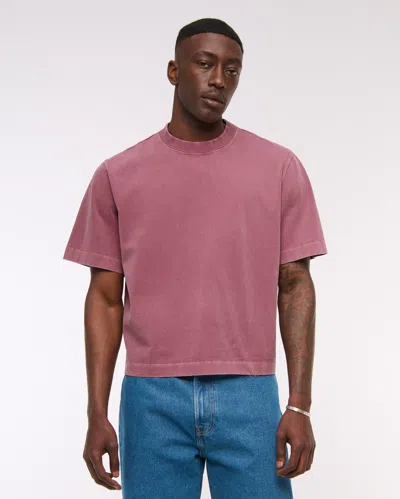 Abercrombie & Fitch Premium Heavyweight Cropped Tee In Green