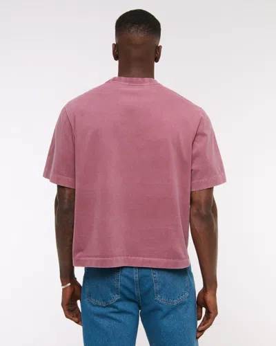 Abercrombie & Fitch Premium Heavyweight Cropped Tee In Green