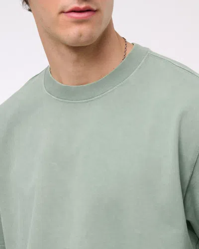 Abercrombie & Fitch Premium Heavyweight Cropped Tee In Green