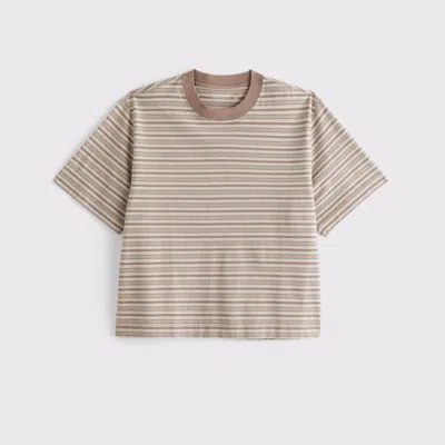 Abercrombie & Fitch Premium Heavyweight Cropped Tee In Neutral